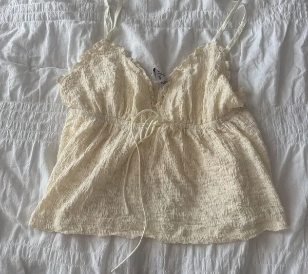 Princess Polly Cream Tank Top - Image 3