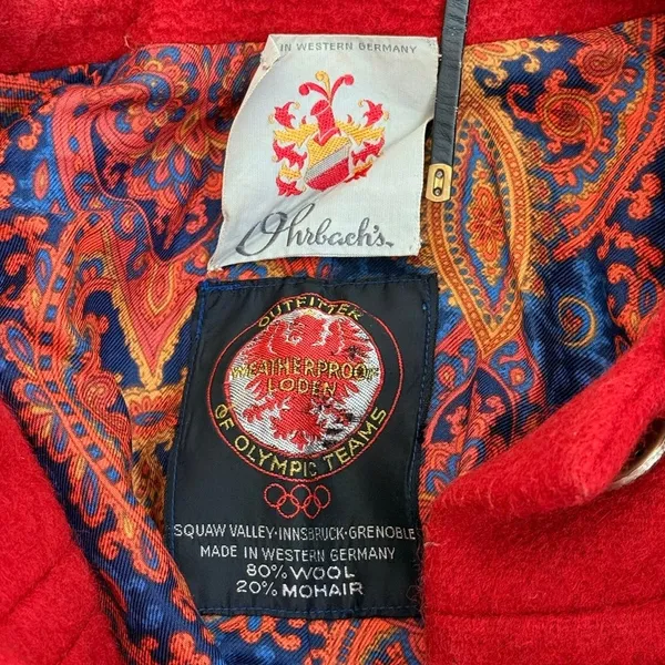Vintage 1960's Ohrbach's Red Wool and Mohair‎ German Coat Old Money Jackie'O - Image 6