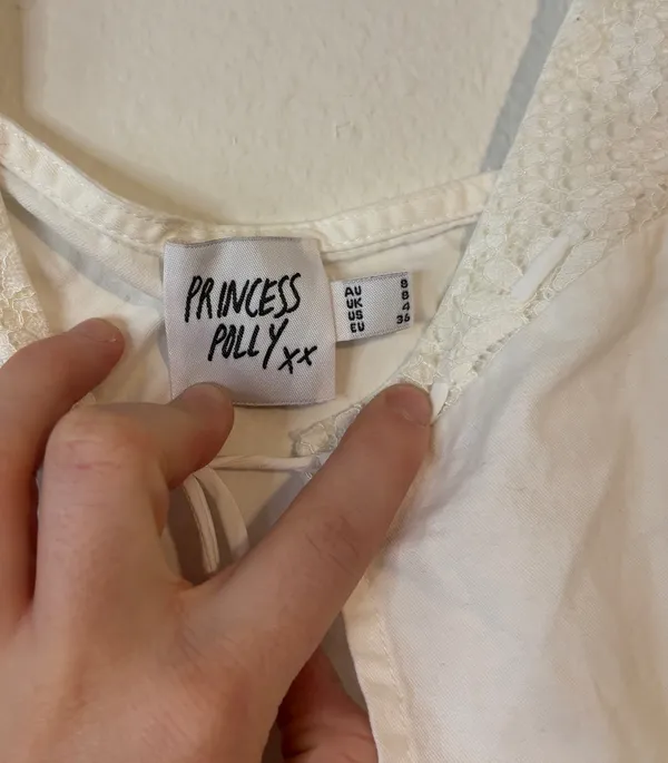 Princess Polly Top Crop White tie - Image 4