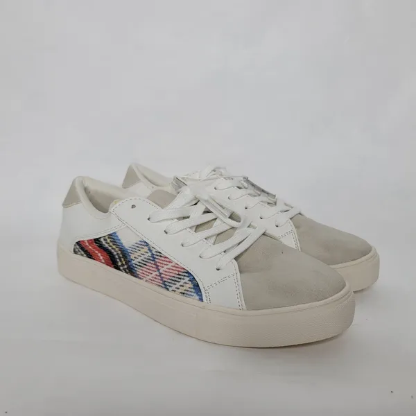 American Eagle Outfitters Sneakers Womens 8 Red White Blue‎ Plaid Shoes Fashion - Image 2