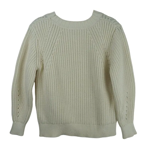 Everlane Womens Chunky Cable Knit‎ Sweater Ivory Pullover M - Image 4
