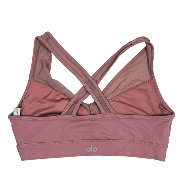 Alo Airlift Mesh Just Right Sports Bra Size S Pink Mauve Pilates Gym Yoga Sporty - Image 3