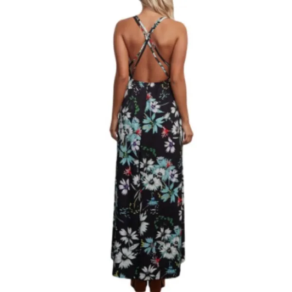 Boho Split Skirt Maxi Dress Black Size L - Image 2