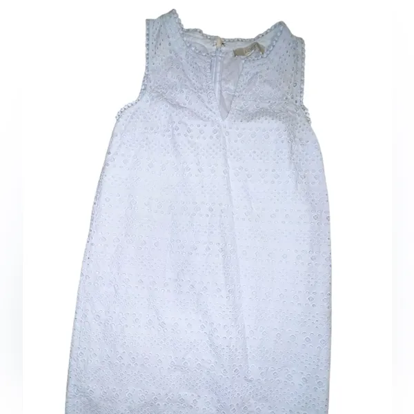 Loft powder blue Sleeveless Eyelet Dress - Image 3