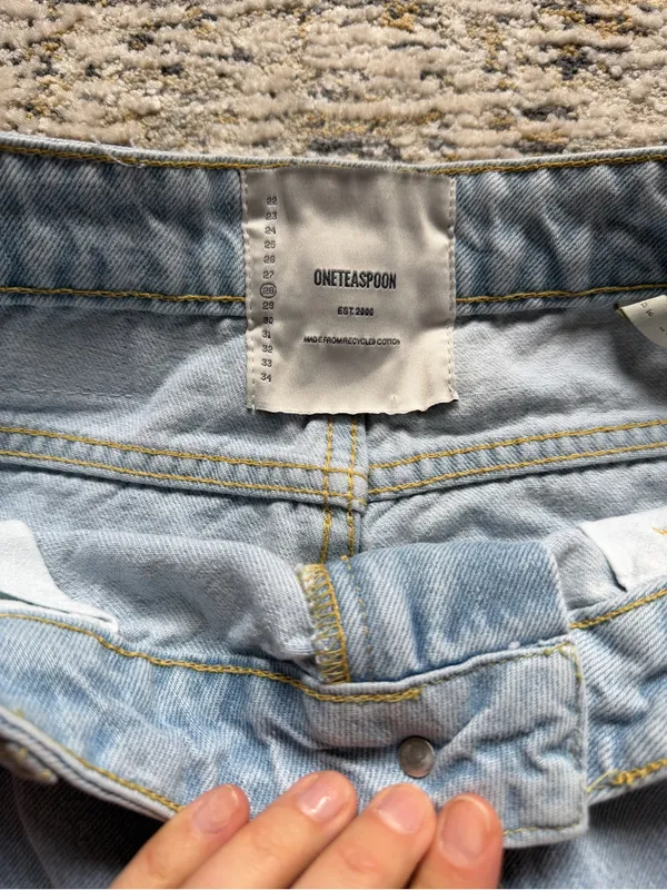 One Teaspoon Light Wash wide Leg Jeans - Image 3