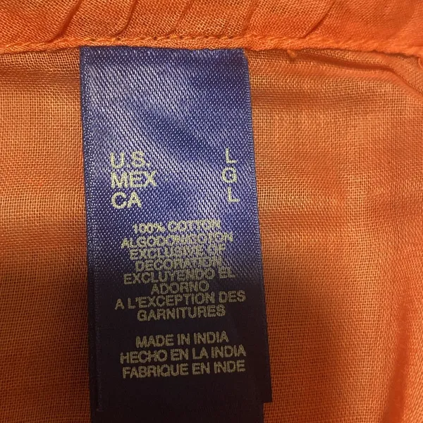 Very sheer cover shirt Orange Size L - Image 10