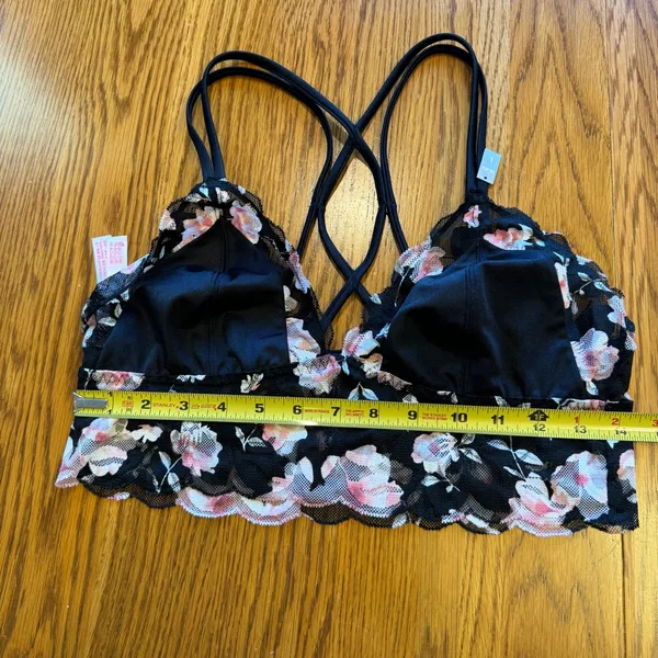 Victoria’s Secret‎ PINK Black & Floral Bralette new with tags large - Image 5