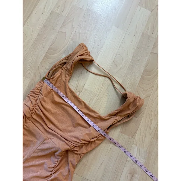FREE PEOPLE FP Movement Pirouette Flare Jumpsuit in Orange‎ Size Small - Image 8