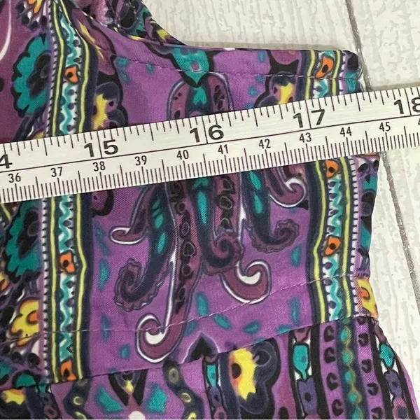 ECI Purple Floral Paisley Maxi Dress Size 12 Sleeveless - Image 8