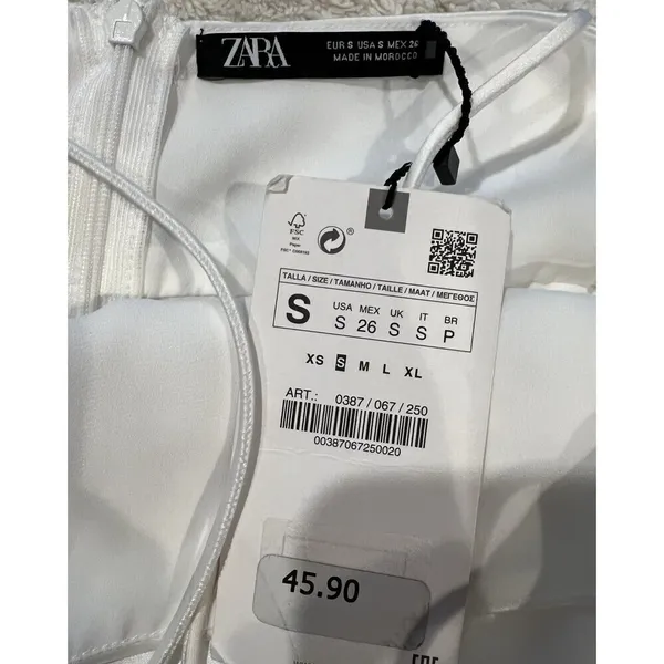 NWT Zara satin corset white Silky Mini dress Spaghetti Strap size small - Image 7