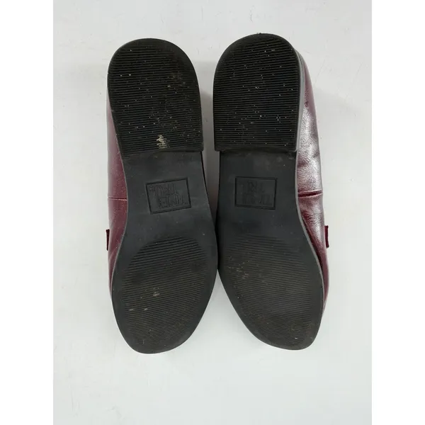 Time and Tru Loafers Women Size 6 Burgundy Gold Bit Hardware Preppy Old Money - Image 8