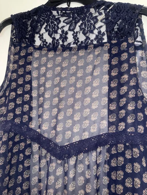 Navy lace trim cover up Blue - Image 5