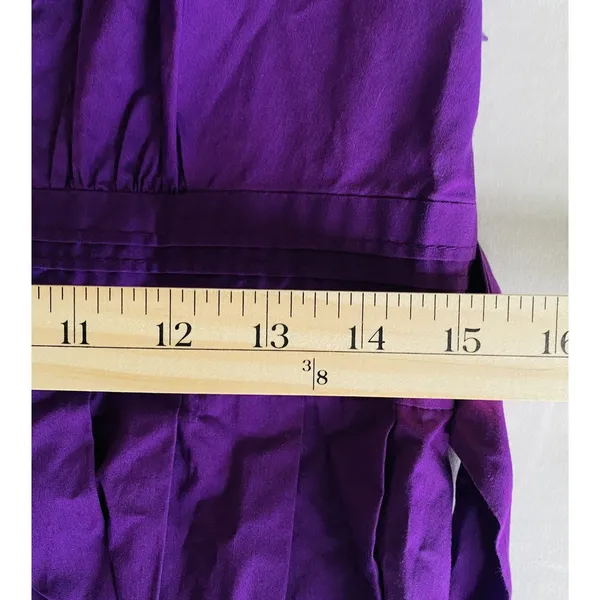 VTG Y2K dELiA*s Purple Short Sleeve Cotton Blend V Neck Belted Dress Sz M - Image 7