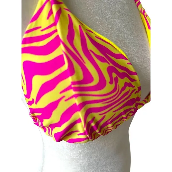 Princess Polly Swim 2 Pc Set Bikini‎ Top Wrap Sarong Skirt Pink Yellow Zebra 10 - Image 9