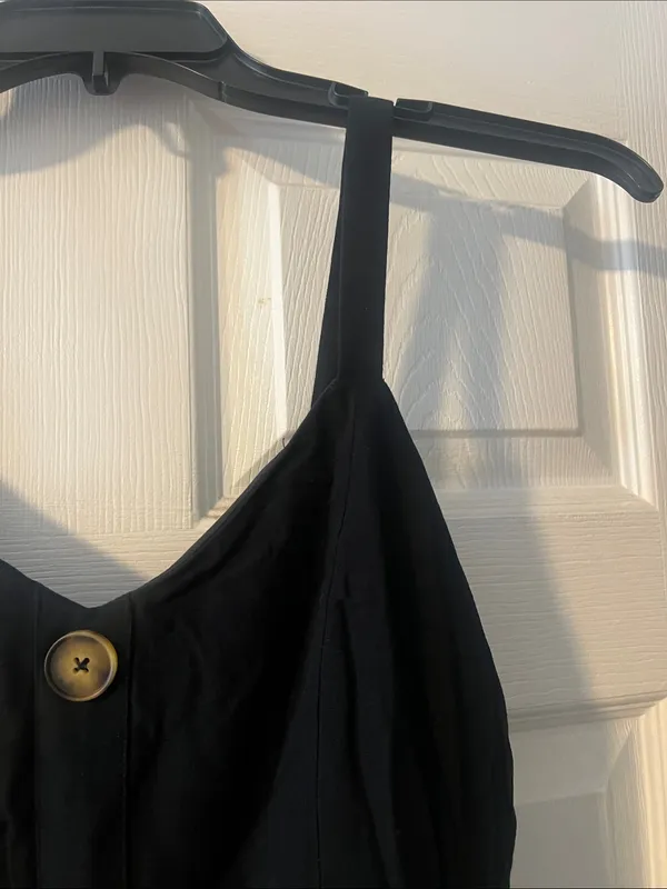 Women’s Black Button-Front Cami Romper - Image 3