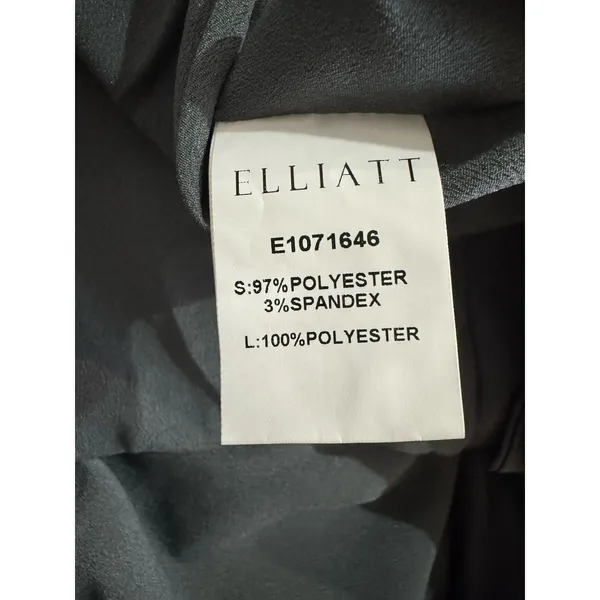 NWT Elliatt Camo Blouson Halter Dress Sz Large Charcoal Gray Asymmetrical Satin - Image 8