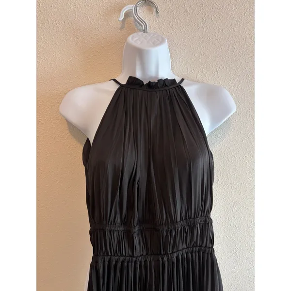 Maje Pleated Halter Jumpsuit Womens 34 XS Black Wide‎ Leg Elegant Evening - Image 8
