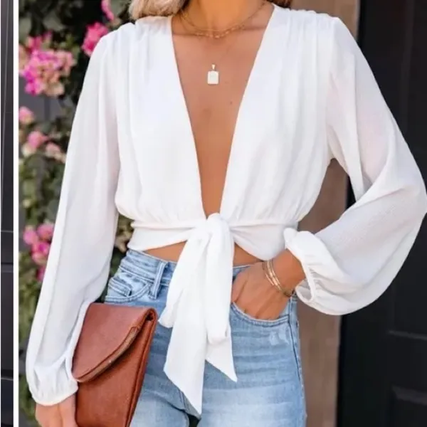 Vici Collection Vittoria Front Tie Crop Too - Image 3