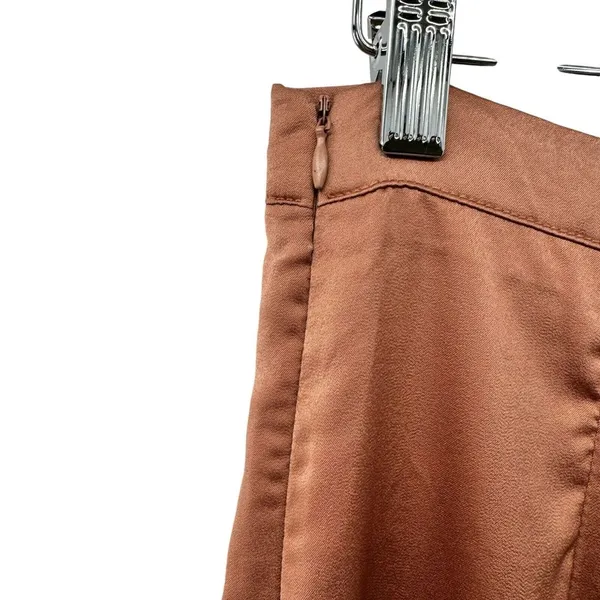 FATE 2pc Satin‎ Cropped Wrap Blazer & Wide Leg Pant Set Brown Medium Large NWT - Image 5