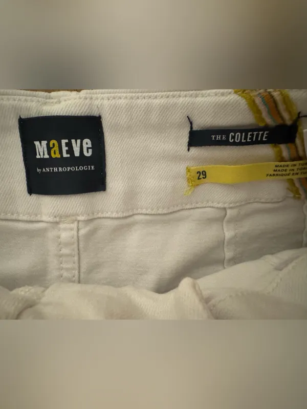 Maeve The Colette Cropped Wide-Leg Pants White Size 29 - Image 5