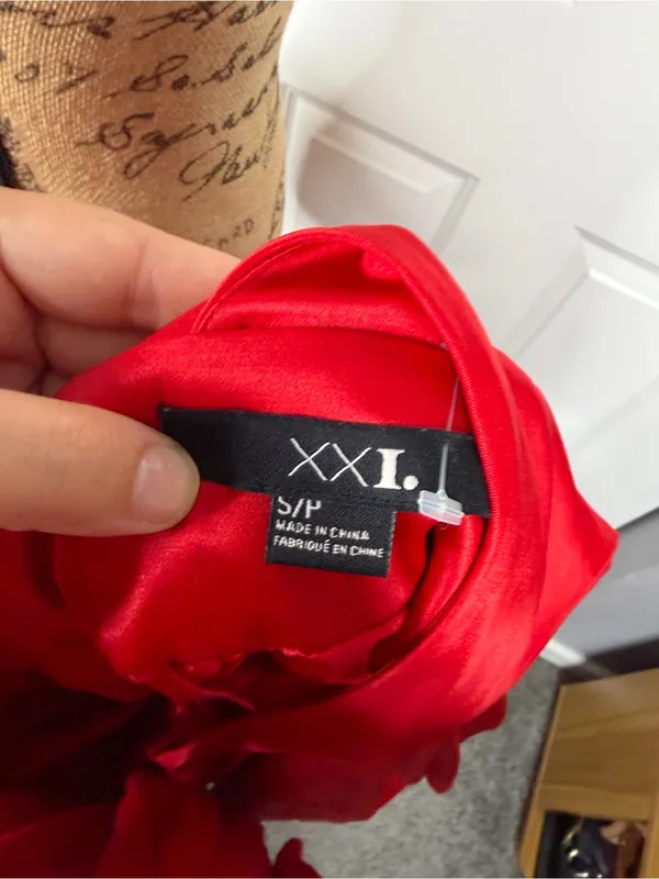 Vintage Forever 21 Red Satin Bow Back Mini Dress Sz S Petite NWOT - Image 11