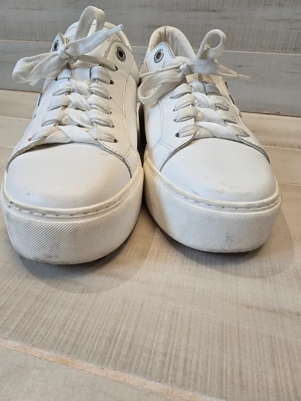 {41/11} Zadig & Voltaire Women's LA Flash Platform Sneakers White - Image 11