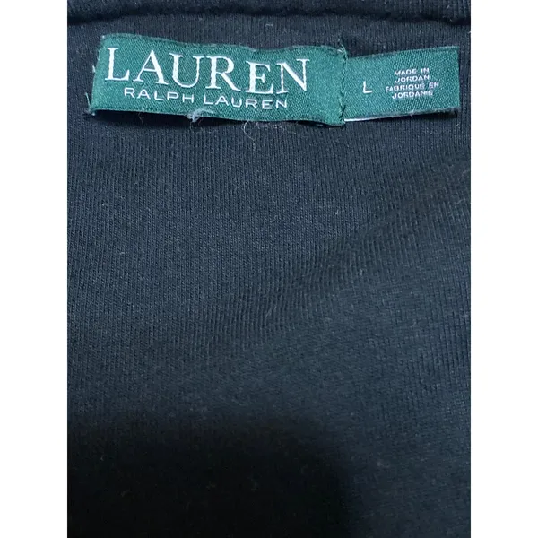LAUREN Ralph Lauren Women's Black Lace Off The Shoulder Cotton Blouse Top Size L - Image 5