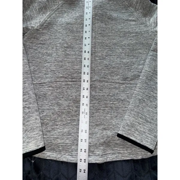 Lululemon Women's Stratum Hoodie Heathered Space Dyed Grey Full Zip Sz 6 - Image 9