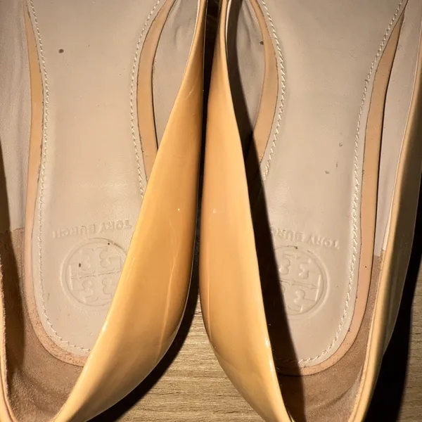 Tory Burch Gigi Pump Soft Patent Leather Heels | Beige | Women’s Size US 10.5‎ - Image 8