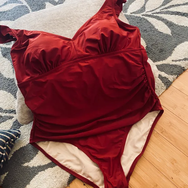 Kona Sol tummy control red wine one piece swimwear - Image 3