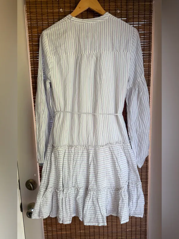 Motherhood Maternity Striped Cotton Tiered Mini Dress Size Small - Image 7