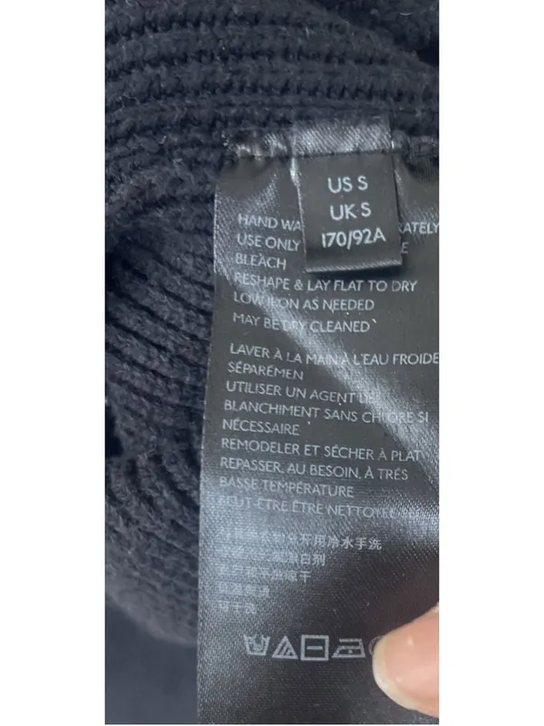 Free People Black Ribbed Oversized Sweater Slouchy Crewneck Boho Chunky Knit - Image 7