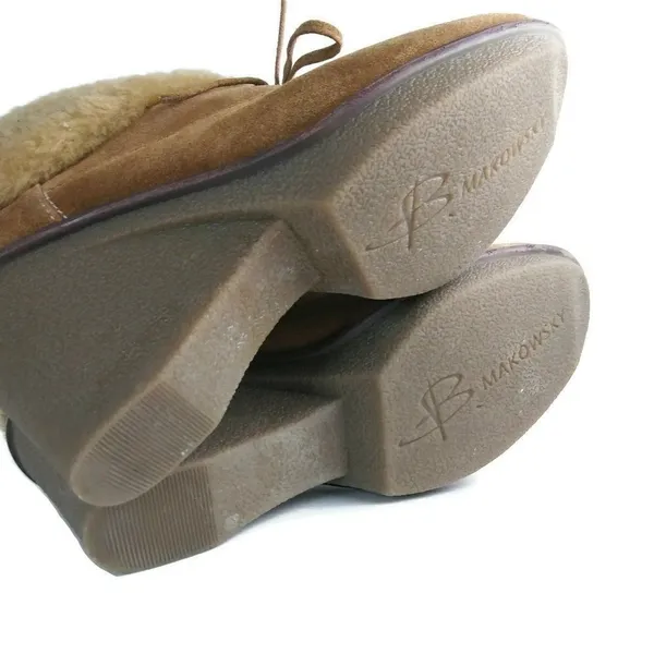 B.‎ MAKOWSKY Nellie Suede Fur Cuff Ankle Booties 9W - Image 7