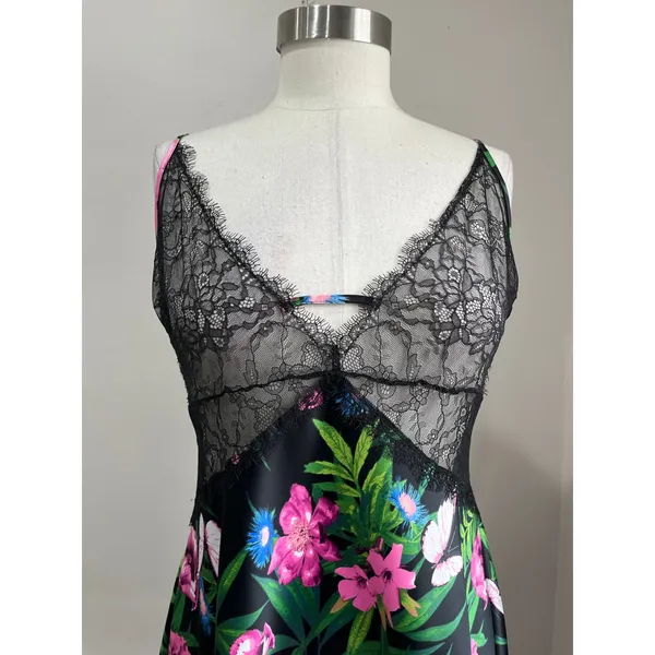 Victoria's‎ Secret Floral Lace Trim Slip Mini Dress Lingerie Size L - Image 5
