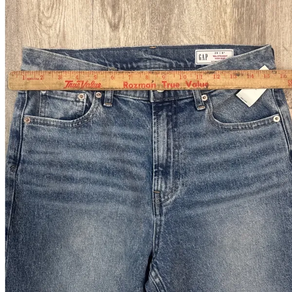 Gap 90s Straight High Rise‎ Jeans 29/8 Tall Medium Wash Blue Denim NWT - Image 5