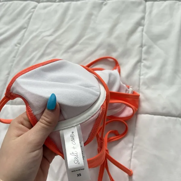 Salt + Cove Womens‎ Size XS Underwire Bikini Top Orange Padded Summer Beach - Image 7