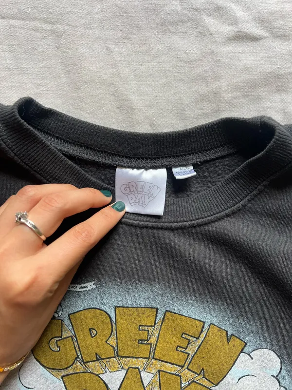 Green Day 2000’s Sweatshirt Gray - Image 2