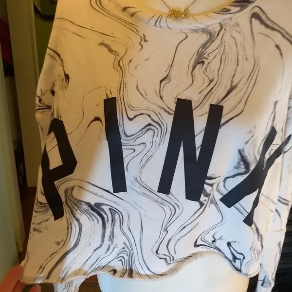 Pink Marbled Cropped Sweatshirt - Image 6