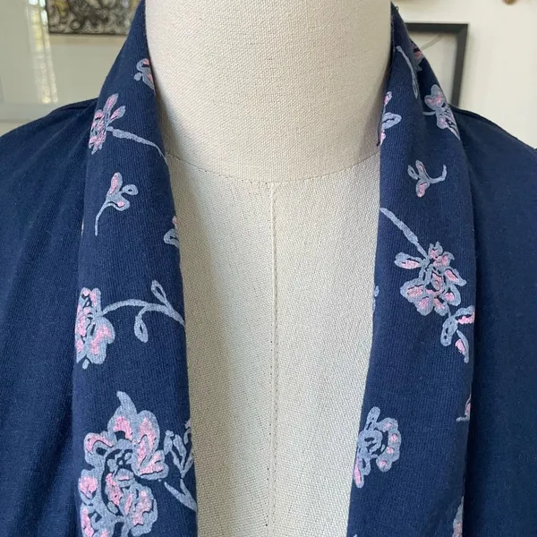 Vintage 80s IN2 Peplum Cardigan Jacket Dark Blue M - Image 7