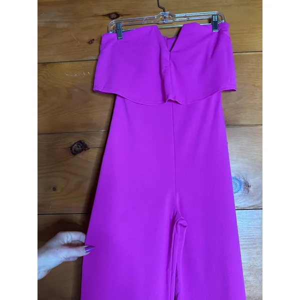 NWT Lulus Power of Love Magenta Strapless Jumpsuit Barbiecore Romantic Size M - Image 5