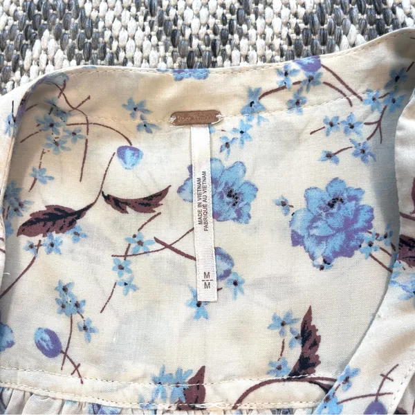 Free People Flower Fields Long Sleeve Mini Dress in Ivory Combo Medium - Image 14