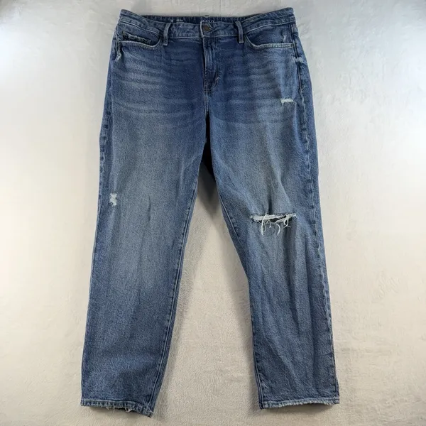 a.n.a. A New Approach Sz 14 Jeans‎ Mid Rise Boyfriend Straight Distressed Grunge - Image 2