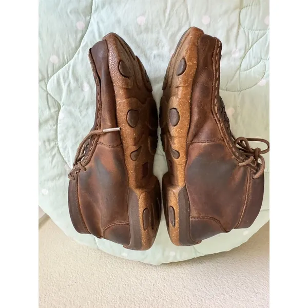 Twisted X Brown Woven Leather Lace-Up Chukka Ankle Boots Round Toe US 4 - Image 5