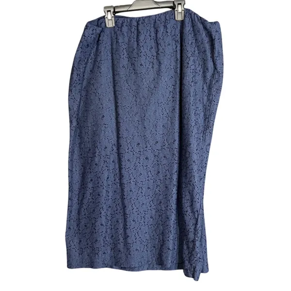 Old Navy Womens Size XL Lace Midi Skirt Arctic Depth Navy Blue Lined Boho Office - Image 2
