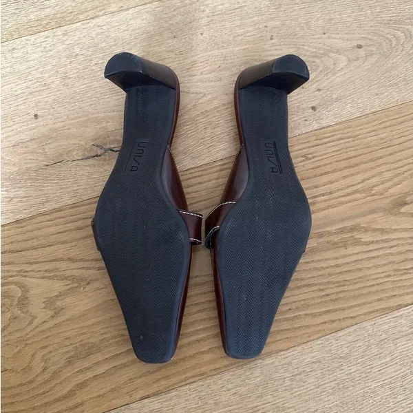 Unisa - Leticia Low Heel Buckle Mules in Dark Brown - Image 5