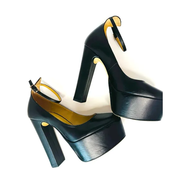 Tony Bianco Jaguar Black Como Leather Platform Ankle Strap Pumps Size 7 - Image 8