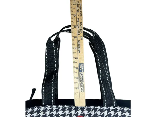 Igloo Houndstooth Insulated Soft Cooler Lunch Tote Bag Canvas Reusable Black - Image 4