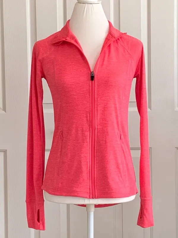 Ideology Coral Pink Mock Neck Front Zipper Pockets Athletic Jacket Top Size XS - Image 11