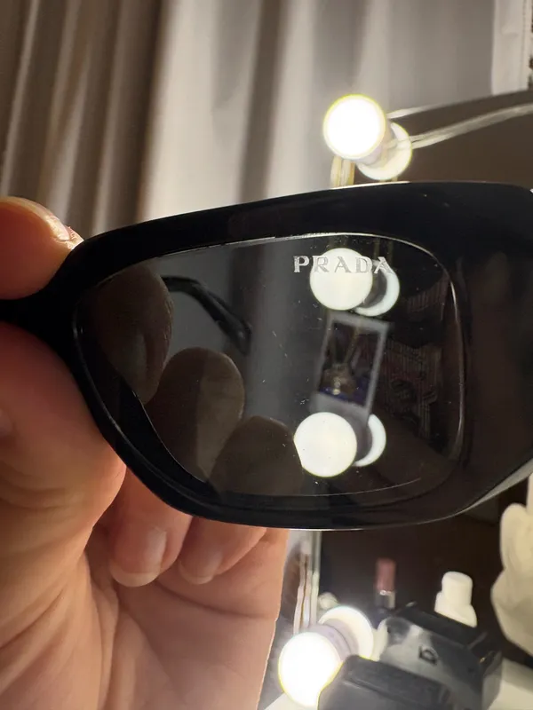 Prada Glossy Black Symbole PR 17WS Geometric Sunglasses - Image 8