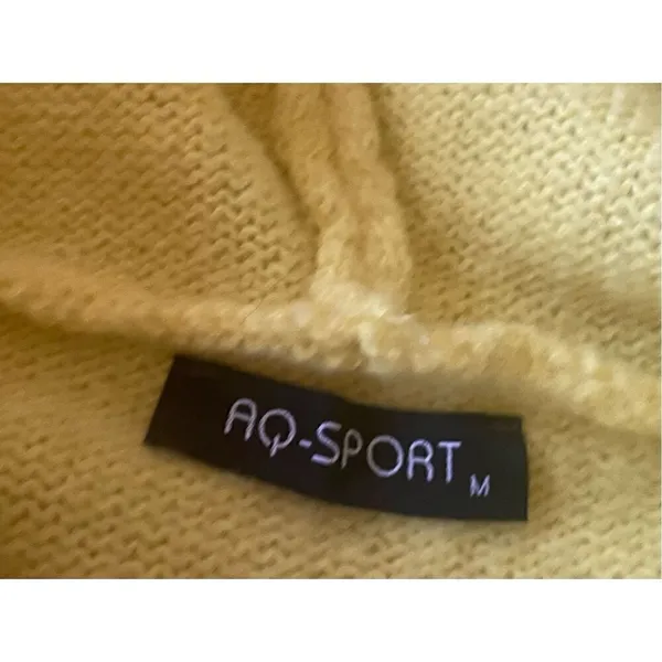 AQ-SPORT Women’s Knit Hoodie Sweater Yellow Size M - Image 2